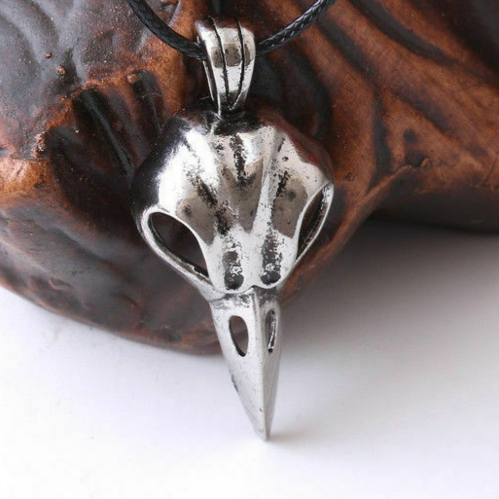Goth Steampunk Crow Raven Skull Pendant NWT - Picture 1 of 1